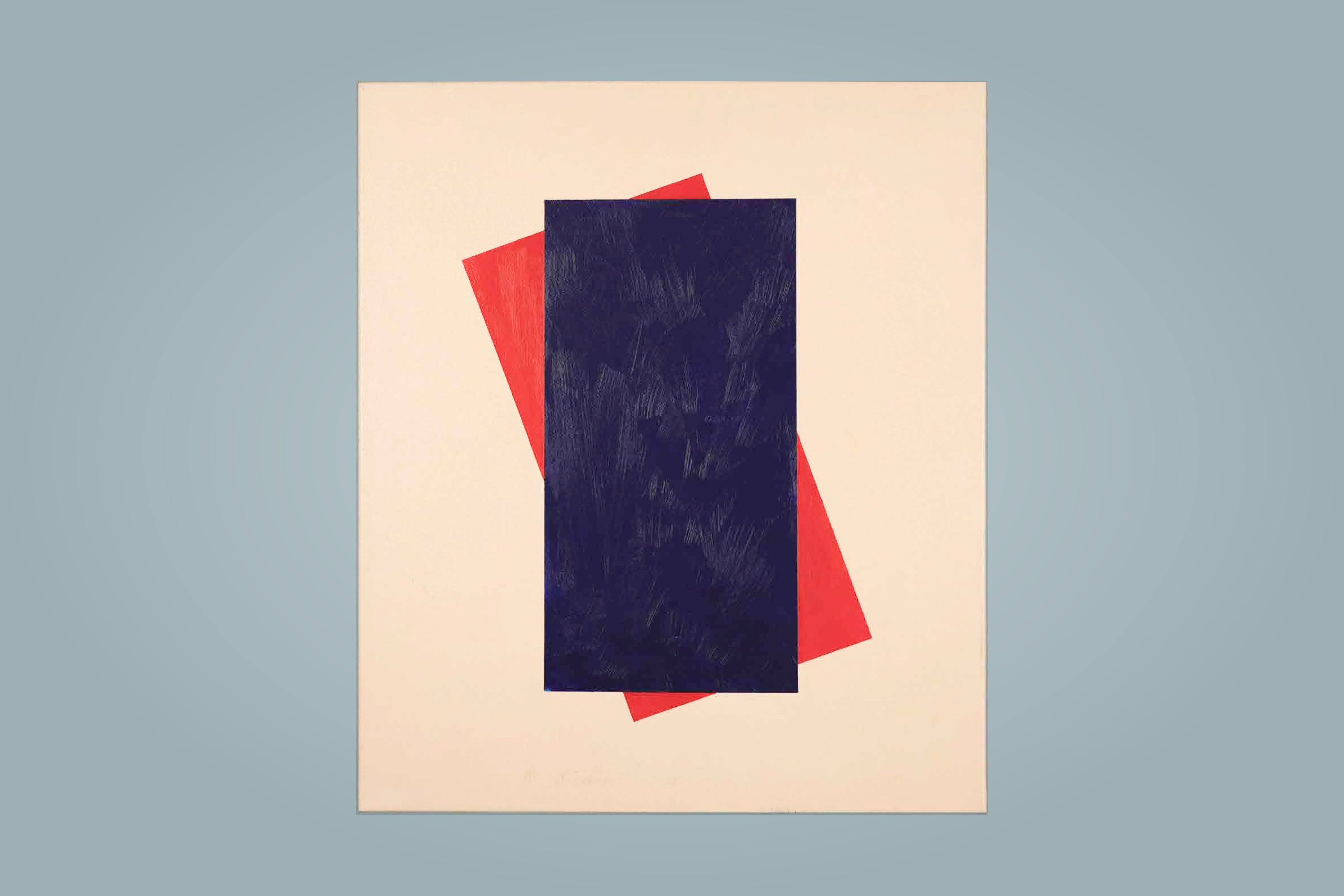 Blue and Red Geometric Painting — main view