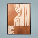 Terracotta Wavy Line Abstract Painting — main view
