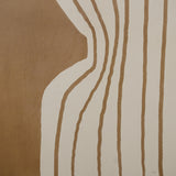 Terracotta Wavy Line Abstract Painting — detail 1