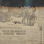 Framed Antique Brooklyn Newspaper Fragments — detail 1