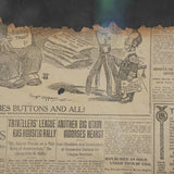 Framed Antique Brooklyn Newspaper Fragments — detail 1
