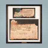 Framed Antique Brooklyn Newspaper Fragments — main view