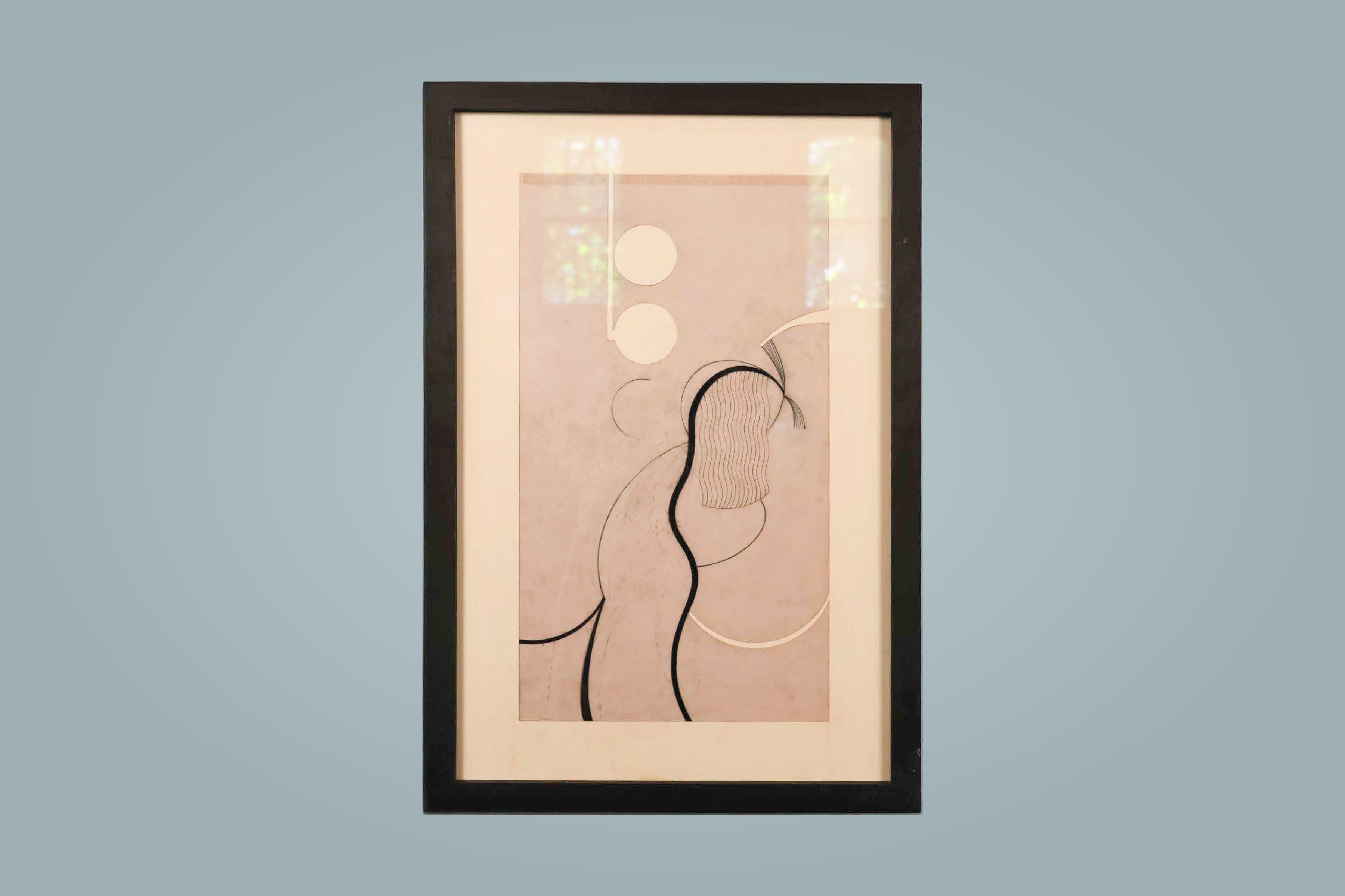 Art Deco Abstract Figure Drawing — main view