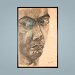 Charcoal Close-Up Portrait, Signed 1964 — main view