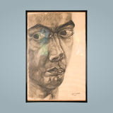 Charcoal Close-Up Portrait, Signed 1964 — main view