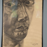 Charcoal Close-Up Portrait, Signed 1964 — detail 1