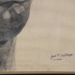 Charcoal Close-Up Portrait, Signed 1964 — detail 2