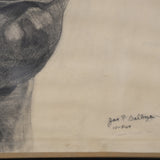 Charcoal Close-Up Portrait, Signed 1964 — detail 2