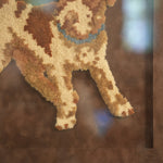 Framed Punch-Needle Terrier Artwork — detail 2