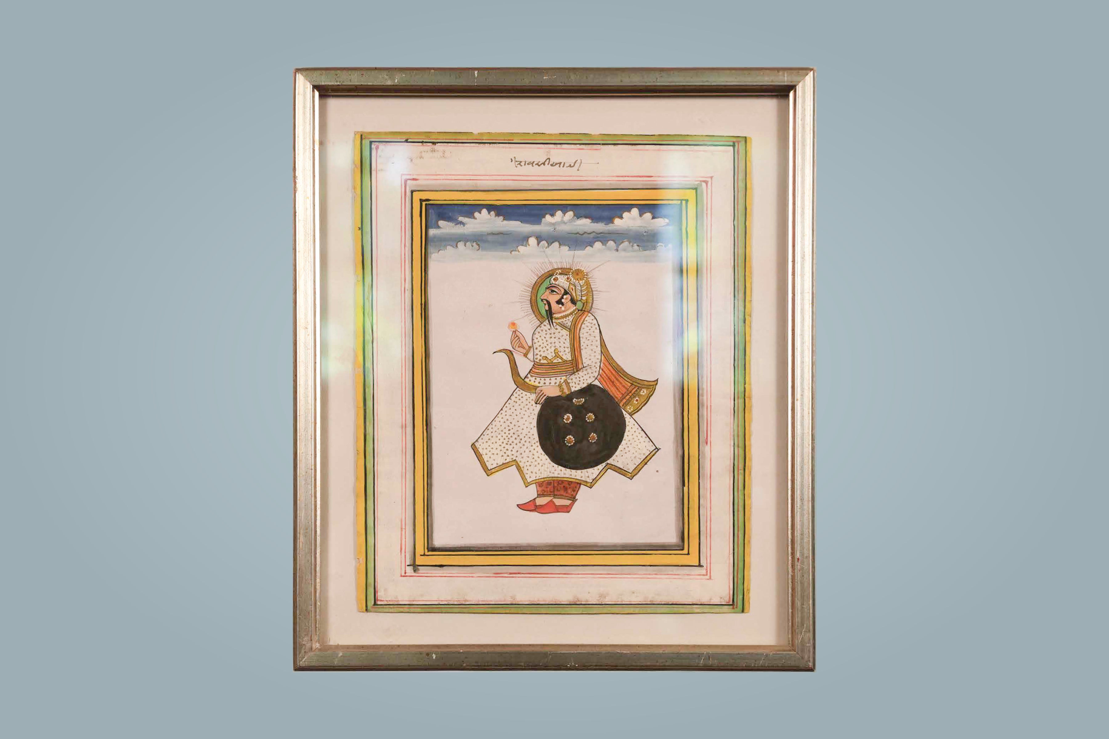 Indian Miniature Painting, Nobleman Portrait — main view