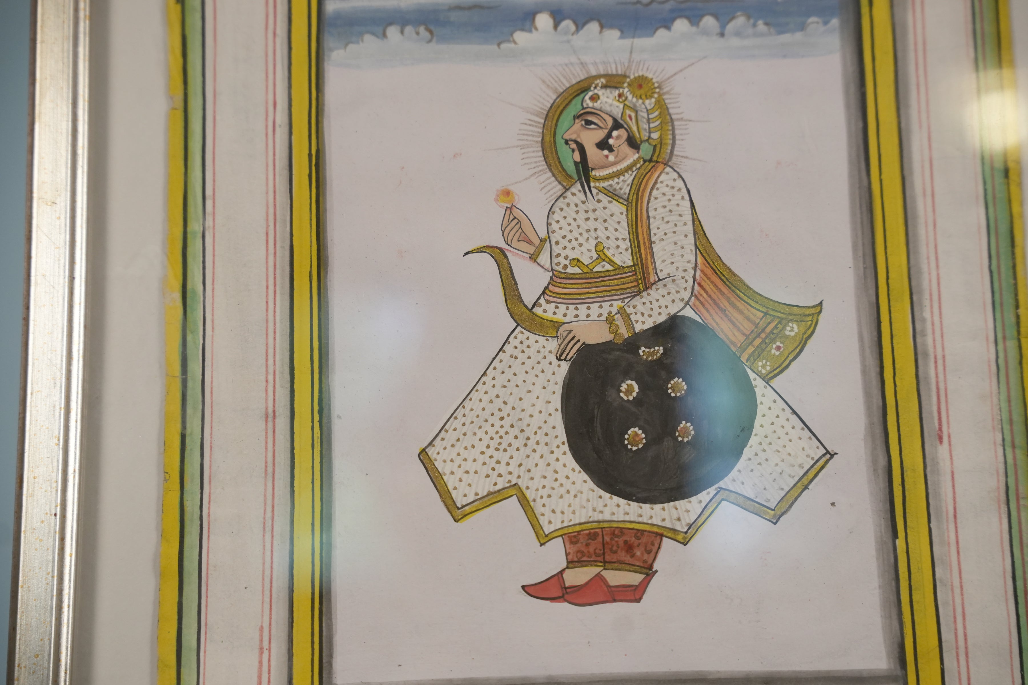 Indian Miniature Painting, Nobleman Portrait — detail 2