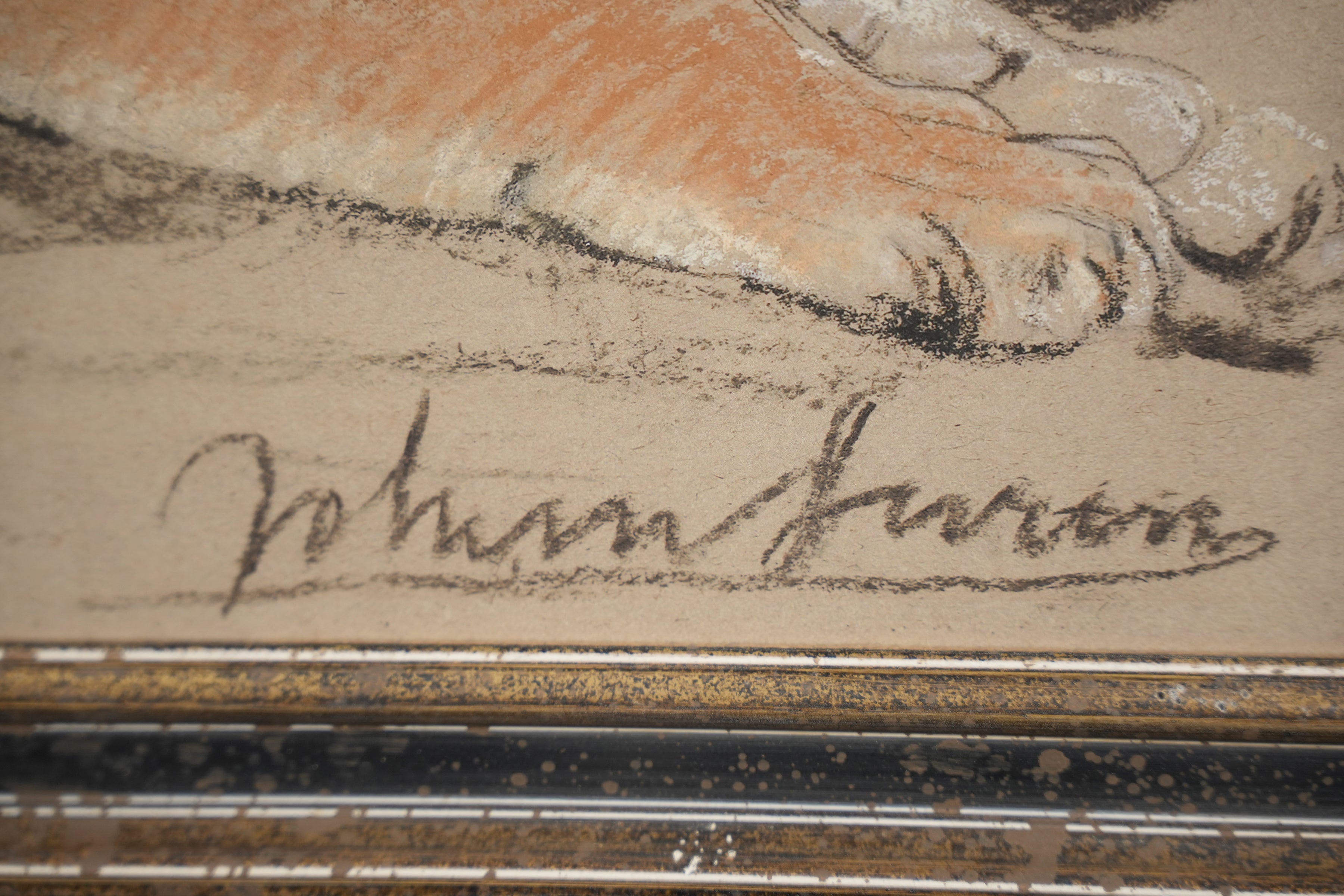 Resting Tiger Pastel Drawing — detail 1