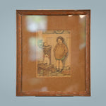 Vintage Illustration Print, Child and Kitten — detail 1